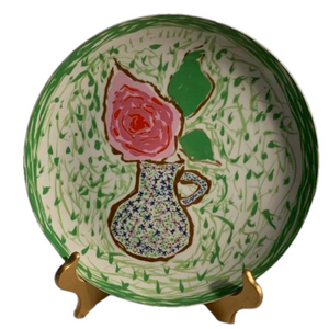 Gloria Vanderbilt round painted platter